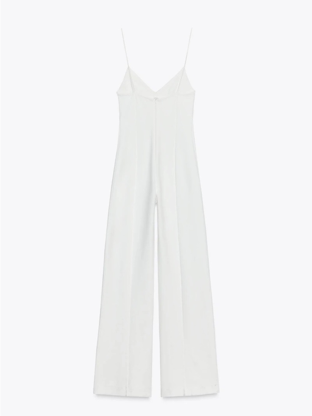 Zara White Minimalist Ivory Wide-Leg Jumpsuit - Picture 3 of 6